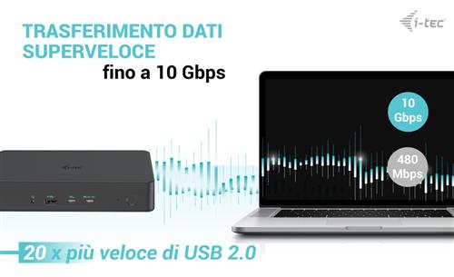 i-tec CADUAL4KDOCKPD2 replicatore di porte e docking station per laptop Cablato USB 3.2 Gen 1 (3.1 Gen 1) Type-C Nero