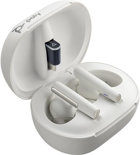 POLY Voyager Free 60/60+ Microsoft Teams Certified White Earbuds (2 Pieces)