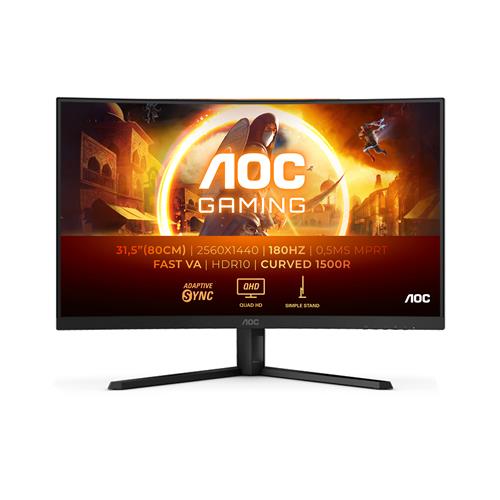 AOC G4 CQ32G4VE Monitor PC 81,3 cm (32) 2560 x 1440 Pixel Quad HD LCD Nero, Grigio