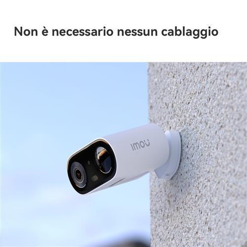 Imou Cell GO Full Color 2K (3MP) Telecamera Wi-Fi Esterno/Interno Batteria Senza Fili, ilevamento PIR/Umano, Visione Notturna a Colori, Audio Bidirezionale con Voce Personalizzata, IP65