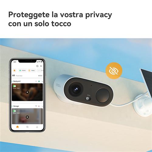 Imou Cell GO Full Color 2K (3MP) Telecamera Wi-Fi Esterno/Interno Batteria Senza Fili, ilevamento PIR/Umano, Visione Notturna a Colori, Audio Bidirezionale con Voce Personalizzata, IP65