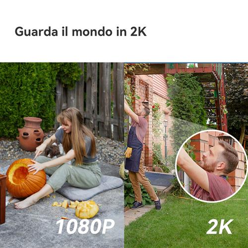 Imou Cell GO Full Color 2K (3MP) Telecamera Wi-Fi Esterno/Interno Batteria Senza Fili, ilevamento PIR/Umano, Visione Notturna a Colori, Audio Bidirezionale con Voce Personalizzata, IP65
