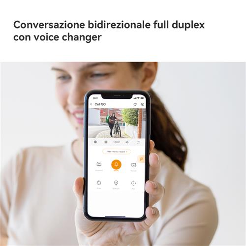 Imou Cell GO Full Color 2K (3MP) Telecamera Wi-Fi Esterno/Interno Batteria Senza Fili, ilevamento PIR/Umano, Visione Notturna a Colori, Audio Bidirezionale con Voce Personalizzata, IP65