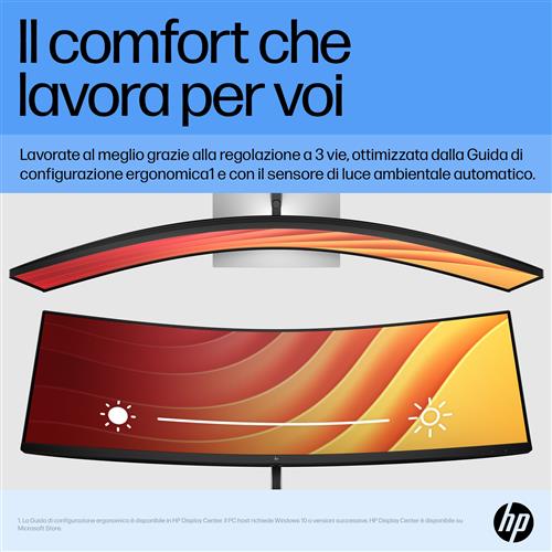 HP E45c G5 DQHD Curved Monitor Monitor PC 113 cm (44.5) 5120 x 1440 Pixel Dual QHD LCD Nero