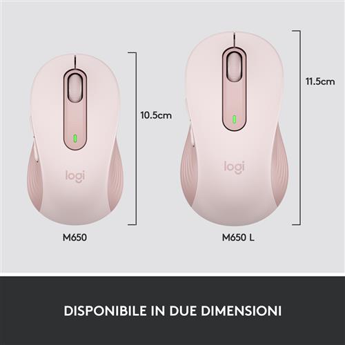 Logitech Signature M650 mouse Ufficio Mano destra RF senza fili + Bluetooth Ottico 4000 DPI