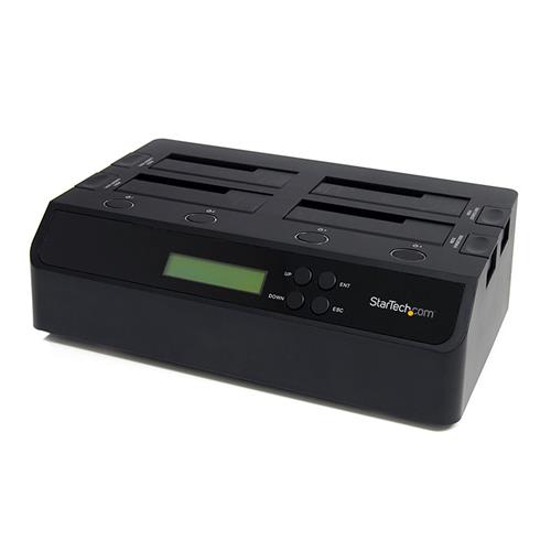 StarTech.com SATDOCK4U3RE duplicatore multimediale Duplicatore HDD Nero 3 copie