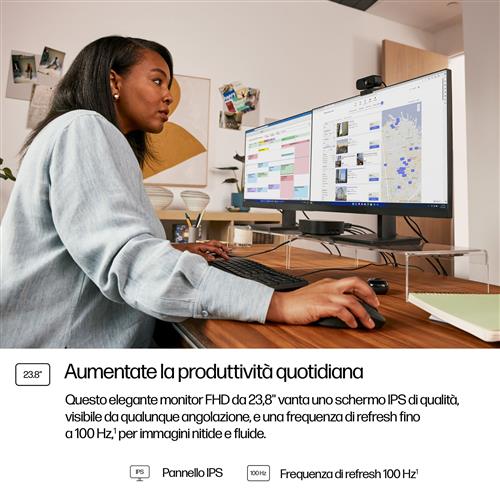 HP Series 3 Pro 23.8 inch FHD Monitor - 324pf Monitor PC 60,5 cm (23.8) 1920 x 1080 Pixel Full HD LCD Nero