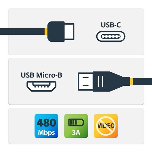 StarTech.com USB2CUB2M cavo USB USB C Micro-USB B Nero