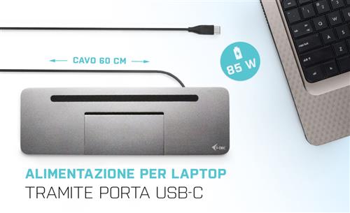 i-tec Metal C31FLATPRO100 replicatore di porte e docking station per laptop Cablato USB 3.2 Gen 1 (3.1 Gen 1) Type-C Grigio