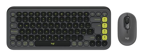 Logitech POP Icon Combo tastiera Mouse incluso Universale Bluetooth QWERTY Indiano Grafite, Verde
