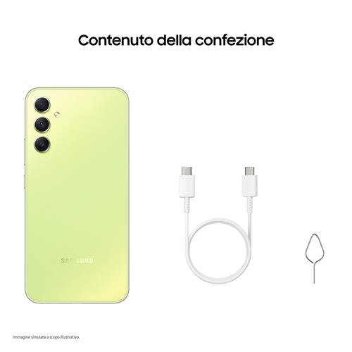 Samsung Galaxy A34 5G Display FHD+ Super AMOLED 6.6”, Android 13, 6GB RAM, 128GB, Doppia SIM, Batteria 5.000 mAh, Awesome Lime