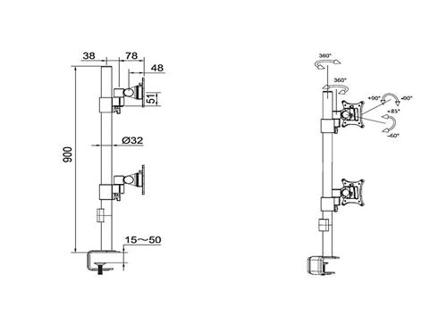 Multibrackets 5877 Supporti a parete per TV 76,2 cm (30
