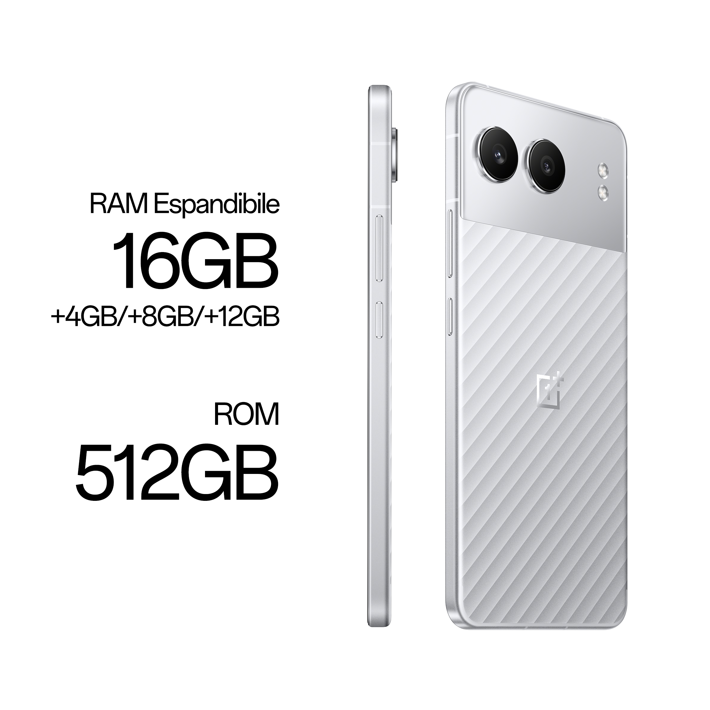 OnePlus Nord Nord4 Smartphone, Doppia fotocamera 50+8MP, Selfie 16MP, Display 6.74” 120HZ AMOLED FHD+, 5500mAh, RAM 16GB(Esp4GB/8GB/12GB)+ROM 512GB, [Versione Italia], Mercurial Silver