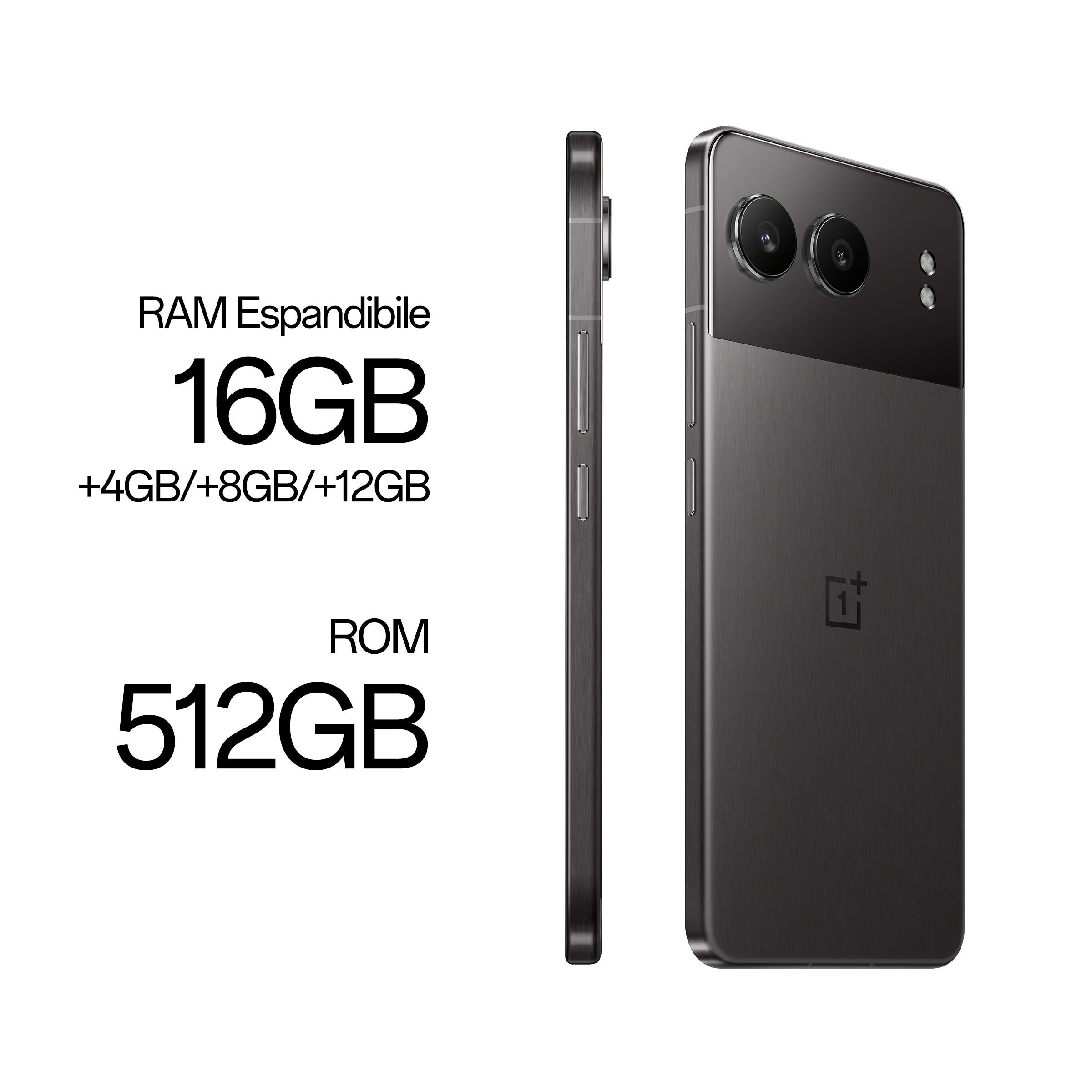 OnePlus Nord Nord4 Smartphone, Doppia fotocamera 50+8MP, Selfie 16MP, Display 6.74” 120HZ AMOLED FHD+, 5500mAh, RAM 16GB(Esp4GB/8GB/12GB)+ROM 512GB, [Versione Italia], Obsidian Midnight