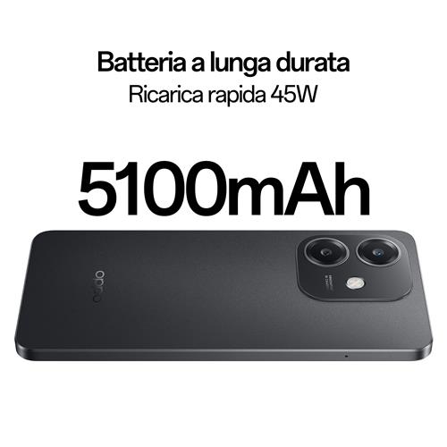 OPPO A40 Smartphone, Fotocamera AI 50MP, Selfie 5MP, Display 6.67” 90HZ LCD HD+, 5100mAh, RAM 12 GB (6+6) + ROM 128GB, IP54, [Versione Italia], Sparkle Black