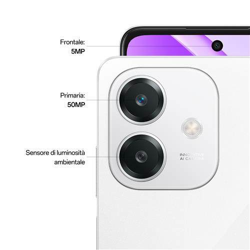 OPPO A40M Smartphone, Fotocamera AI 50MP, Selfie 5MP, Display 6.67” 90HZ LCD HD+, 5100mAh, RAM 16 GB (8+8) + ROM 256GB, IP54, [Versione Italia], Starlight White