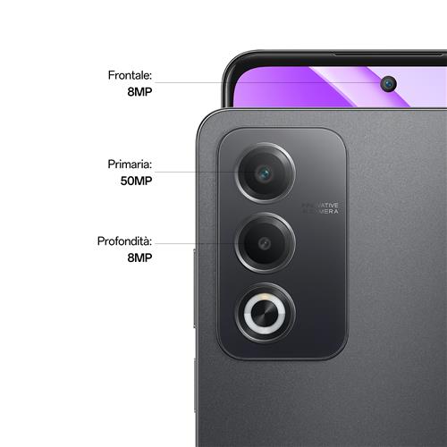 OPPO A80 5G Smartphone, AI Doppia Fotocamera 50+2MP, Selfie 8MP, Display 6.67” 120HZ LCD HD+, 5100mAh, RAM 16 GB (8+8) + ROM 256GB, IP54, [Versione Italia], Starry Black