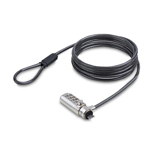 StarTech.com SSTDC4D-LAPTOP-LOCK cavo di sicurezza Nero, Argento 2 m