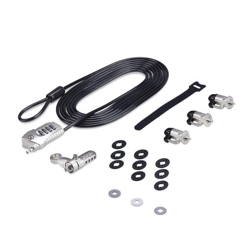 StarTech.com 3M4-DESK-LOCKING-KIT cavo di sicurezza Nero, Argento