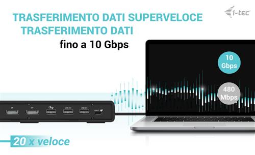 i-tec C31TRIPLE4KDOCKPD replicatore di porte e docking station per laptop Cablato USB 3.2 Gen 1 (3.1 Gen 1) Type-C Nero