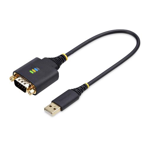 StarTech.com 1P1FFC-USB-SERIAL cavo seriale Nero 0,3 m USB tipo A DB-9