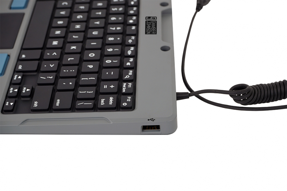 Gamber-Johnson 7160-1449-04 tastiera per dispositivo mobile QWERTY Spagnolo USB Nero, Grigio