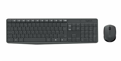 Logitech MK235 tastiera Mouse incluso Casa USB QWERTZ Tedesco Grigio