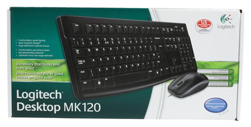 Logitech Desktop MK120 tastiera Mouse incluso Casa USB QWERTY Olandese Nero