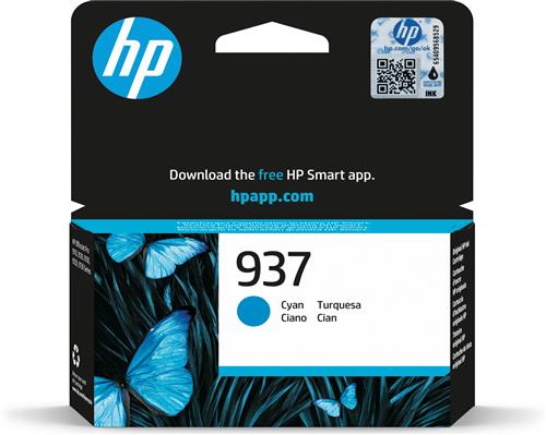 HP 937 Cyan Original Ink Cartridge cartuccia d'inchiostro 1 pz Resa standard