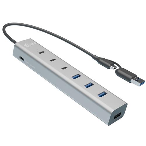 i-tec CAHUBMETAL7 hub di interfaccia USB 3.2 Gen 1 (3.1 Gen 1) Type-A + Type-C 5 Mbit/s Grigio