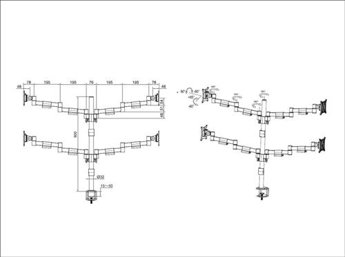 Multibrackets 5891 Supporti a parete per TV 76,2 cm (30) Scrivania Nero