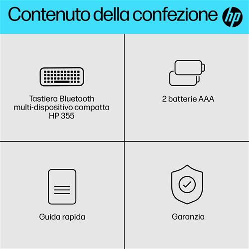 HP 355 Compact Multi-Device Bluetooth Keyboard tastiera Casa Nero
