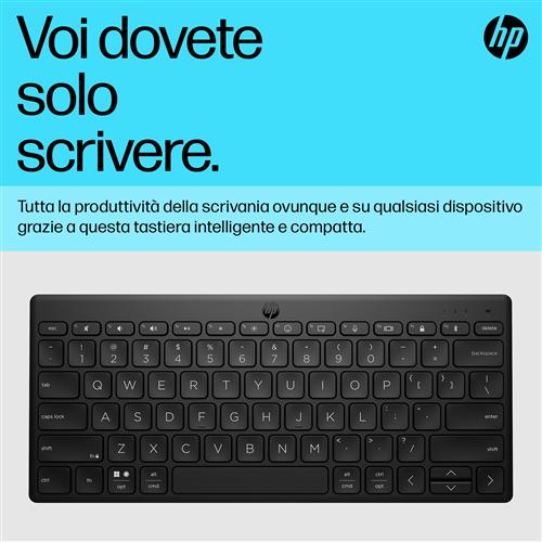 HP 355 Compact Multi-Device Bluetooth Keyboard tastiera Casa Nero