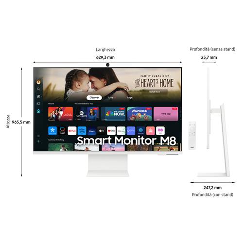 Samsung M80D Monitor PC 81,3 cm (32) 3840 x 2160 Pixel 4K Ultra HD LED Bianco