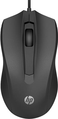 HP Wired 100 mouse Ufficio USB tipo A Ottico