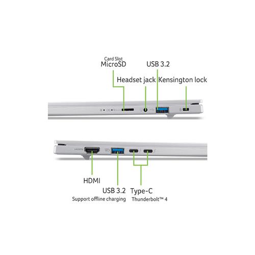 Acer NX.JNQET.007 laptop Copilot+ PC Intel Core Ultra 7 258V Computer portatile 35,6 cm (14