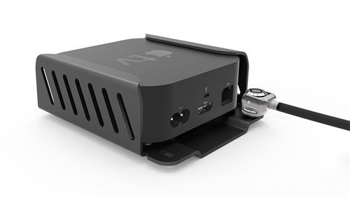 APPLE TV SECURITY MOUNT 4TH 4K 1-2ND GEN 2018-21+CABLE LOCK BLK