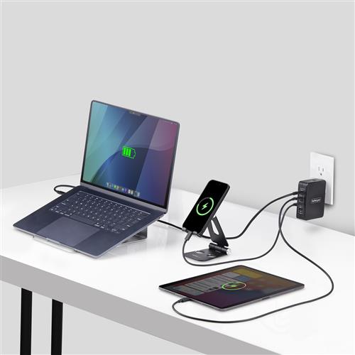CARICABATT. USB-C DA 140W GAN ALIMENTATORE PD 3.1 USB-C/USB-A