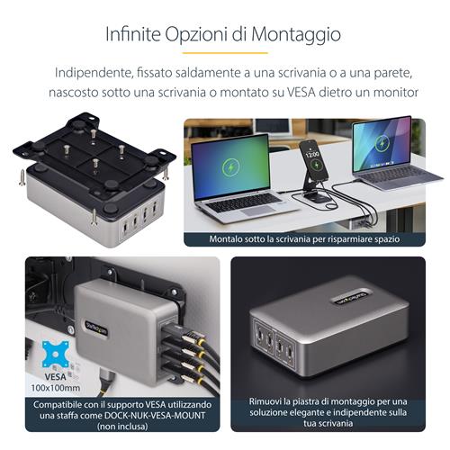 CARICATORE USB-C A 4 PORTE 240 W TOTALI 1X PORTA 140 W EPR
