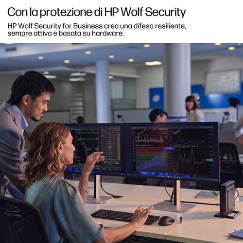 HP EliteDesk 8 Mini G1i AI PC Wolf Pro Security Edition Intel Core Ultra 5 235T 16 GB DDR5-SDRAM 512 GB SSD Windows 11 Pro Mini PC Nero