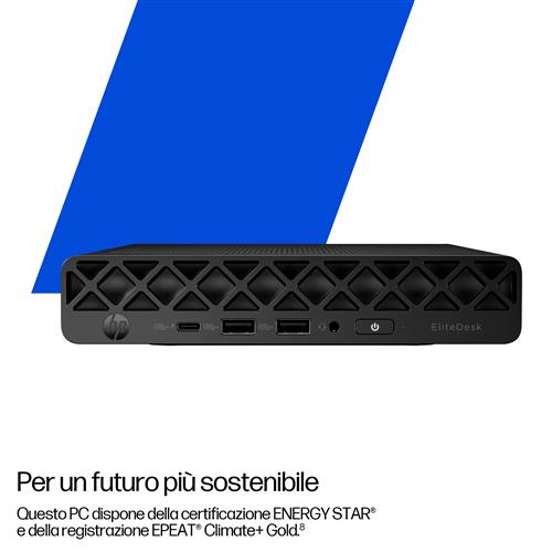 HP EliteDesk 8 Mini G1i AI Wolf Pro Security Edition Intel Core Ultra 7 265T 32 GB DDR5-SDRAM 1 TB SSD Windows 11 Pro Mini PC AI PC Nero