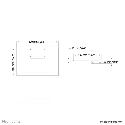 MENSOLA PER SUPPORTI A PAVIMENTO PLASMA-M2500 / W2500