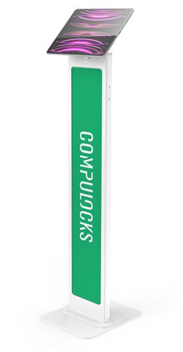 UNIVERSAL INVISIBLE MOUNT BRANDABLE FLOOR STAND - WHITE