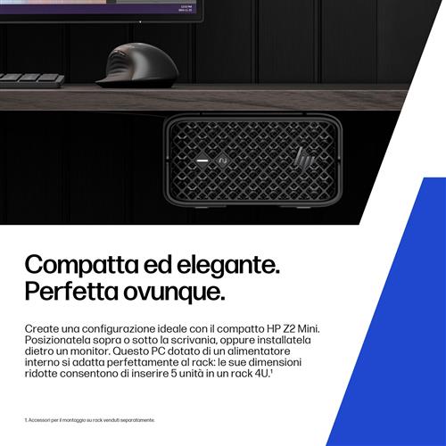 HP Z2 Mini G1a Wolf Pro Security Edition Copilot+ PC AMD Ryzen AI Max PRO 390 64 GB LPDDR5x-SDRAM 1 TB SSD Windows 11 Pro Mini PC Stazione di lavoro AI Workstation, AI PC Nero