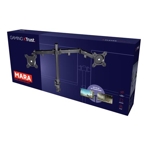 Trust GXT 1120 Mara Dual Monitor Arm 81,3 cm (32) Scrivania Nero