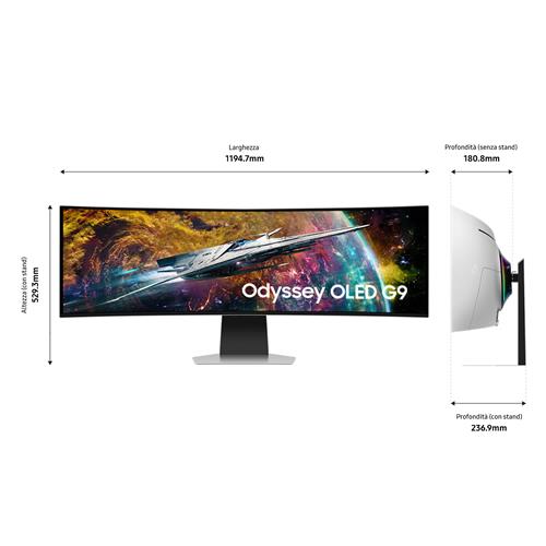 Samsung G95SC Monitor PC 124,5 cm (49) 5120 x 1440 Pixel Argento