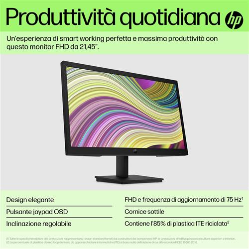 HP P22v G5 FHD Monitor Monitor PC 54,5 cm (21.4) 1920 x 1080 Pixel Full HD LCD Nero