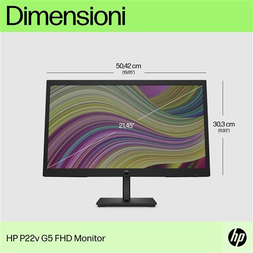HP P22v G5 FHD Monitor Monitor PC 54,5 cm (21.4) 1920 x 1080 Pixel Full HD LCD Nero