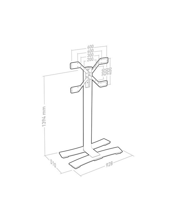 ITB ER039040 Supporto TV a parete 190,5 cm (75
