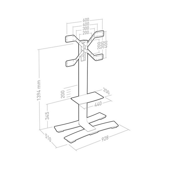 Erard 039051 Supporto TV a parete 190,5 cm (75